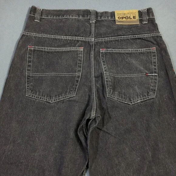Southpole Jeans Men's 38 Fits 37x31 Black Baggy Denim Authentic Collection Y2K - Picture 3 of 15